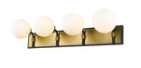 Z-Lite Canada - Four Light Vanity - Parsons - Matte Black / Olde Brass- Union Lighting Luminaires Decor