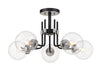Z-Lite Canada - Five Light Semi Flush Mount - Parsons - Matte Black + Brushed Nickel- Union Lighting Luminaires Decor
