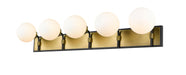 Z-Lite Canada - Five Light Vanity - Parsons - Matte Black / Olde Brass- Union Lighting Luminaires Decor