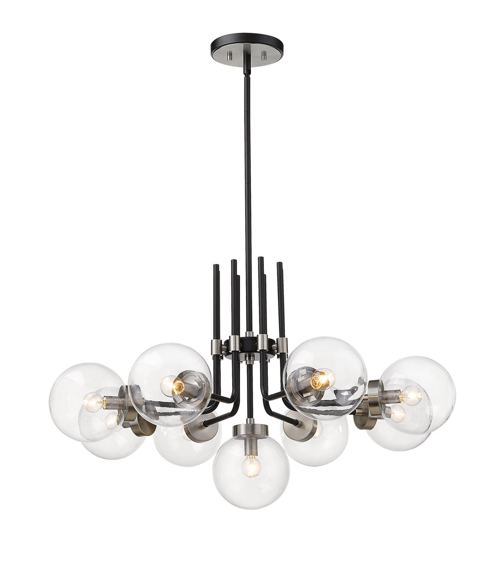 Z-Lite Canada - Nine Light Chandelier - Parsons - Matte Black + Brushed Nickel- Union Lighting Luminaires Decor