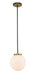 Z-Lite Canada - One Light Pendant - Parsons - Matte Black + Olde Brass- Union Lighting Luminaires Decor