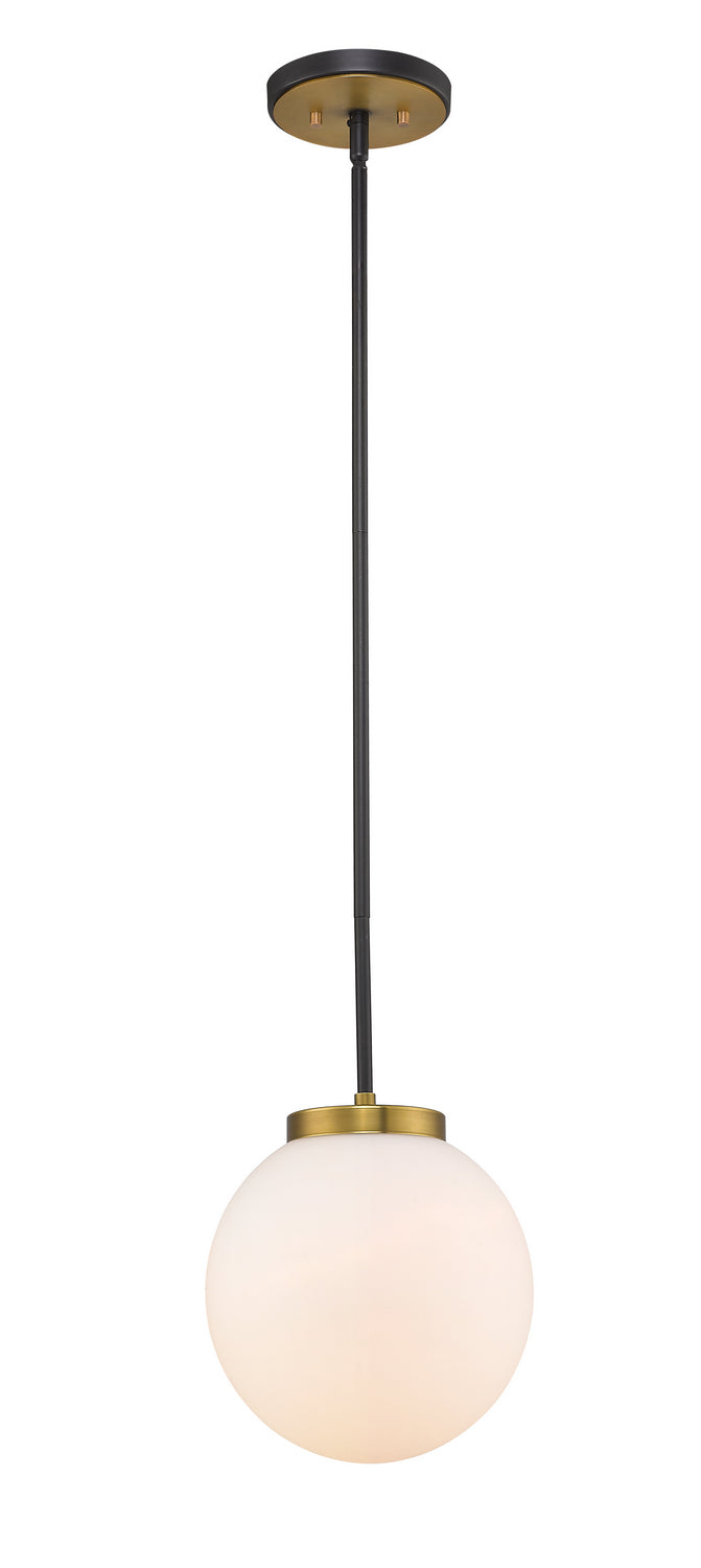 Z-Lite Canada - One Light Pendant - Parsons - Matte Black + Olde Brass- Union Lighting Luminaires Decor