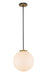 Z-Lite Canada - One Light Pendant - Parsons - Matte Black + Olde Brass- Union Lighting Luminaires Decor