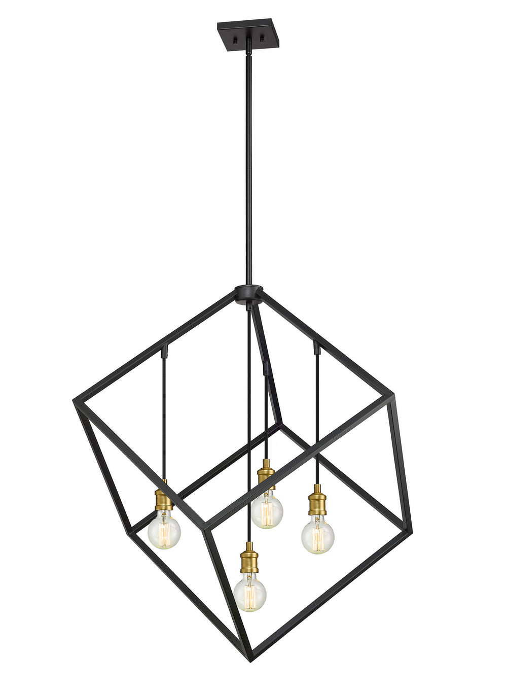 Z-Lite Canada - Four Light Chandelier - Vertical - Bronze + Olde Brass- Union Lighting Luminaires Decor