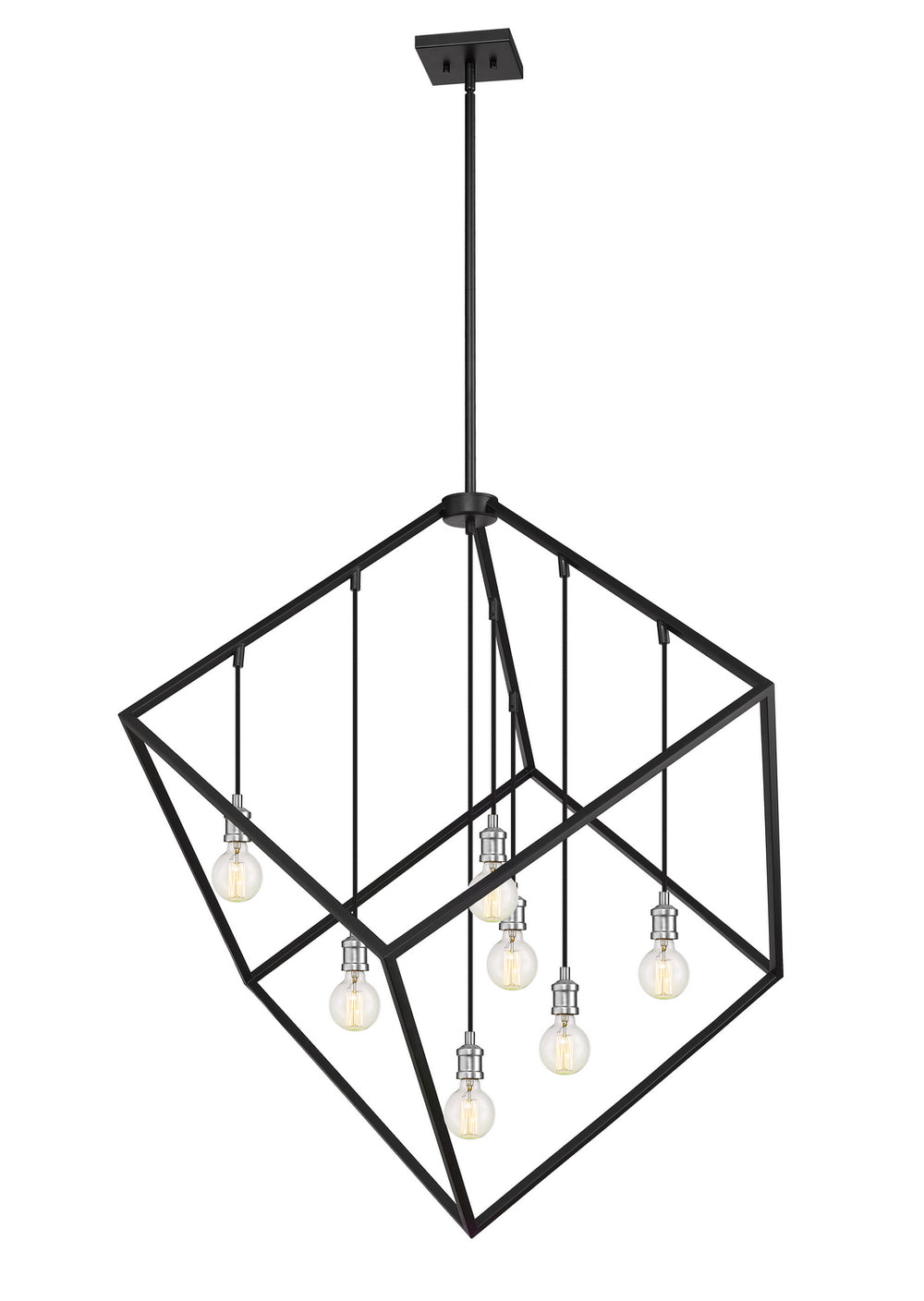 Z-Lite Canada - Seven Light Chandelier - Vertical - Matte Black + Brushed Nickel- Union Lighting Luminaires Decor
