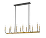 Z-Lite Canada - 12 Light Linear Chandelier - Haylie - Matte Black / Olde Brass- Union Lighting Luminaires Decor