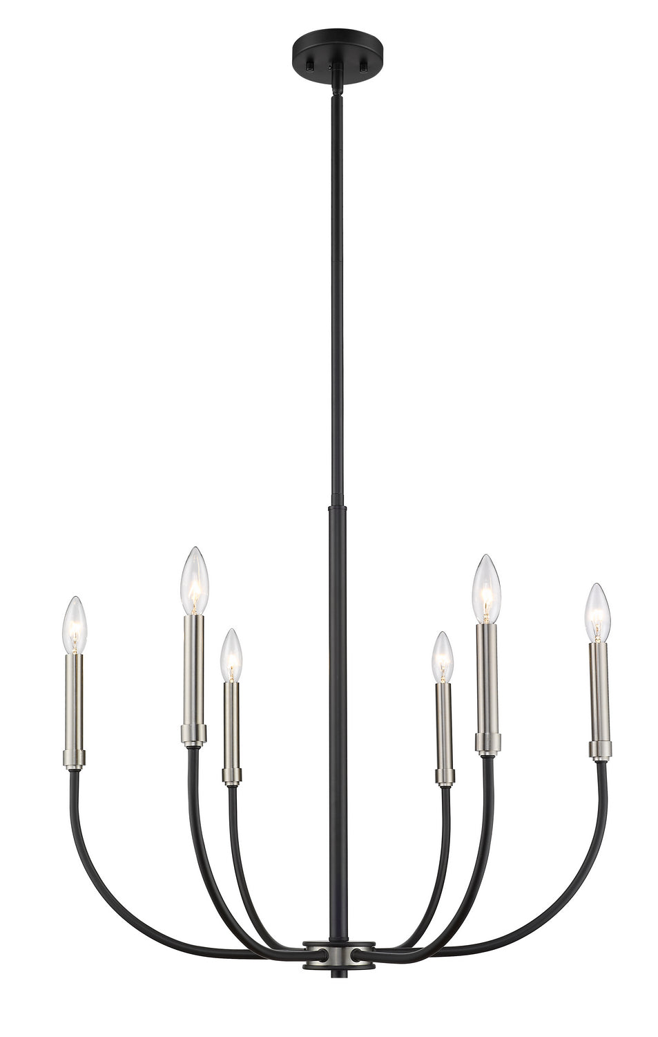 Z-Lite Canada - Six Light Chandelier - Haylie - Matte Black / Brushed Nickel- Union Lighting Luminaires Decor