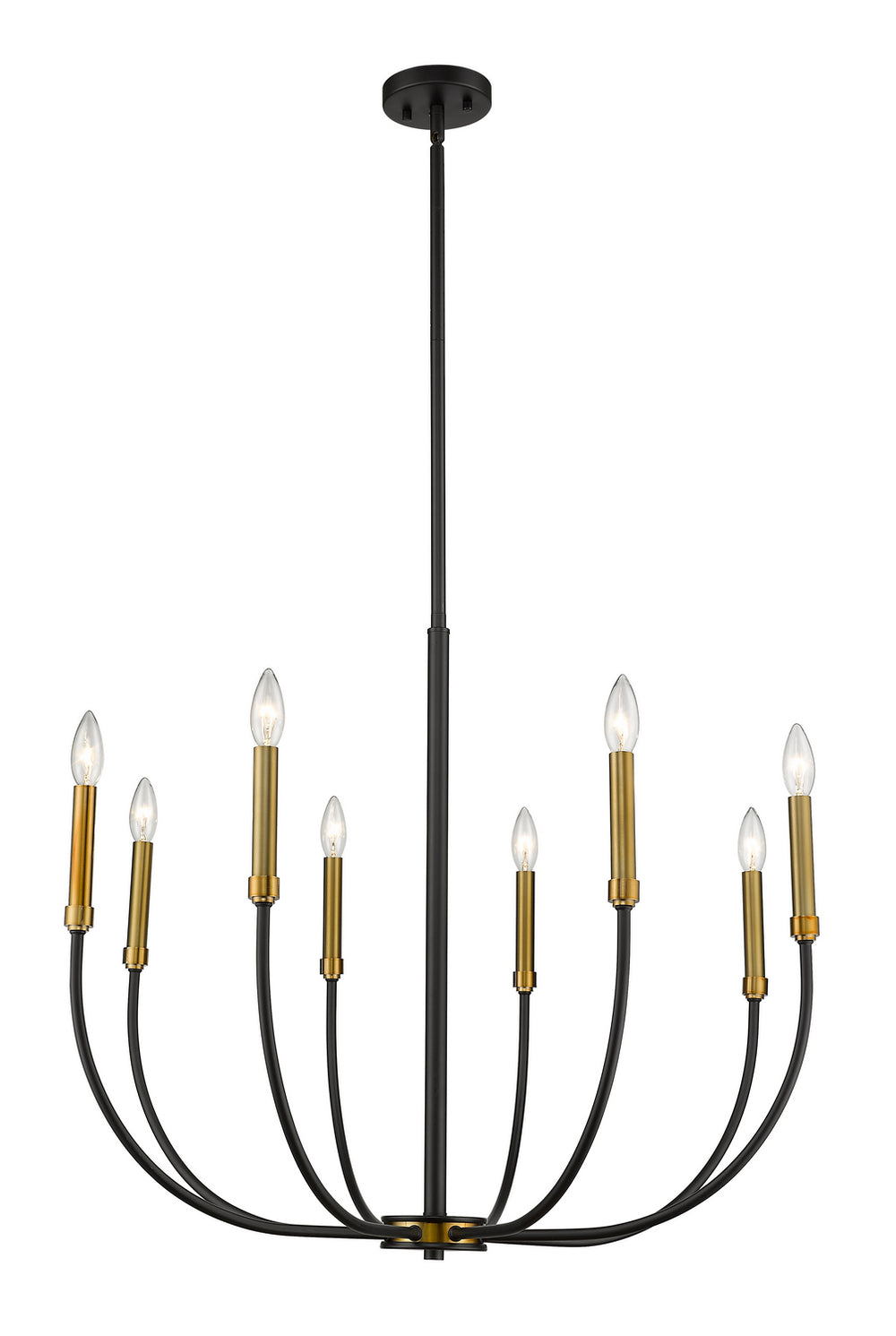 Z-Lite Canada - Eight Light Chandelier - Haylie - Matte Black / Olde Brass- Union Lighting Luminaires Decor