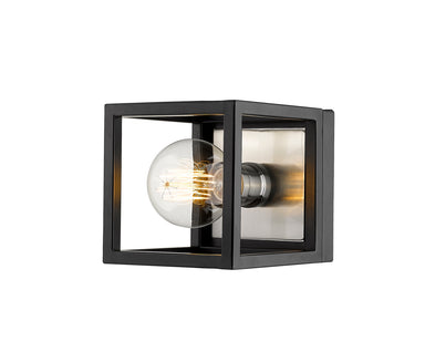 Z-Lite Canada - One Light Wall Sconce - Kube - Matte Black / Brushed Nickel- Union Lighting Luminaires Decor