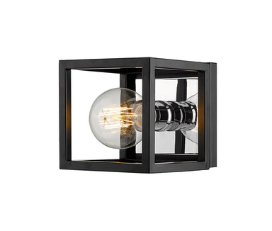 Z-Lite Canada - One Light Wall Sconce - Kube - Matte Black / Chrome- Union Lighting Luminaires Decor