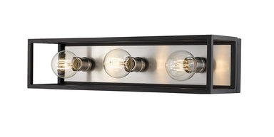 Z-Lite Canada - Three Light Vanity - Kube - Matte Black / Brushed Nickel- Union Lighting Luminaires Decor