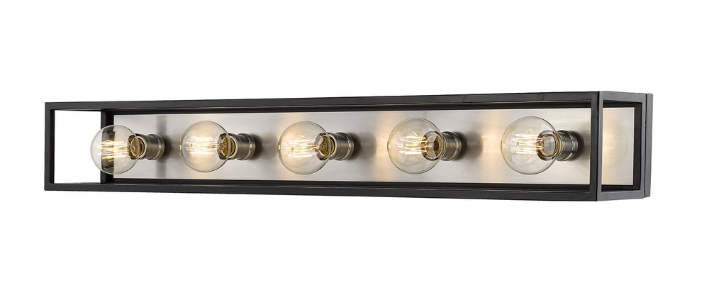 Z-Lite Canada - Five Light Vanity - Kube - Matte Black / Brushed Nickel- Union Lighting Luminaires Decor