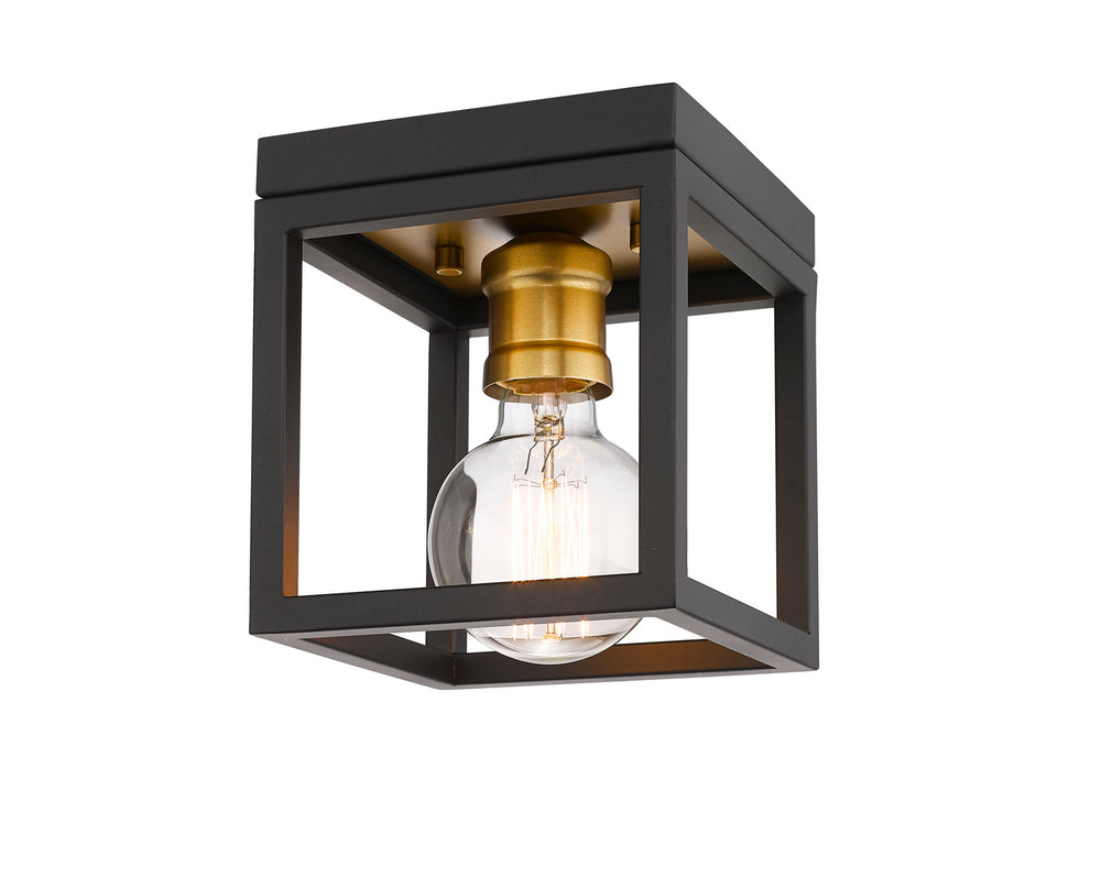 Z-Lite Canada - One Light Flush Mount - Kube - Bronze / Olde Brass- Union Lighting Luminaires Decor