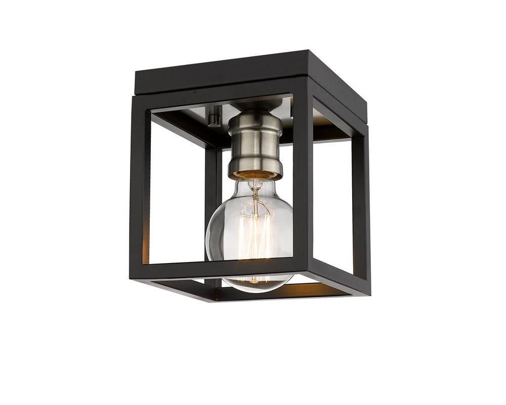 Z-Lite Canada - One Light Flush Mount - Kube - Matte Black / Brushed Nickel- Union Lighting Luminaires Decor