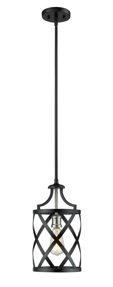 Z-Lite Canada - One Light Pendant - Malcalester - Matte Black / Brushed Nickel- Union Lighting Luminaires Decor