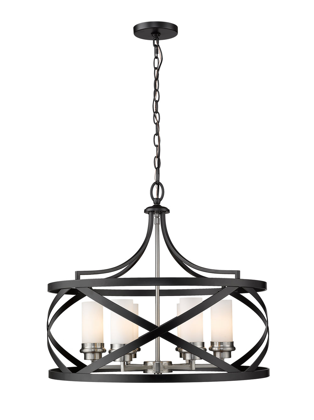 Z-Lite Canada - Six Light Chandelier - Malcalester - Matte Black / Brushed Nickel- Union Lighting Luminaires Decor