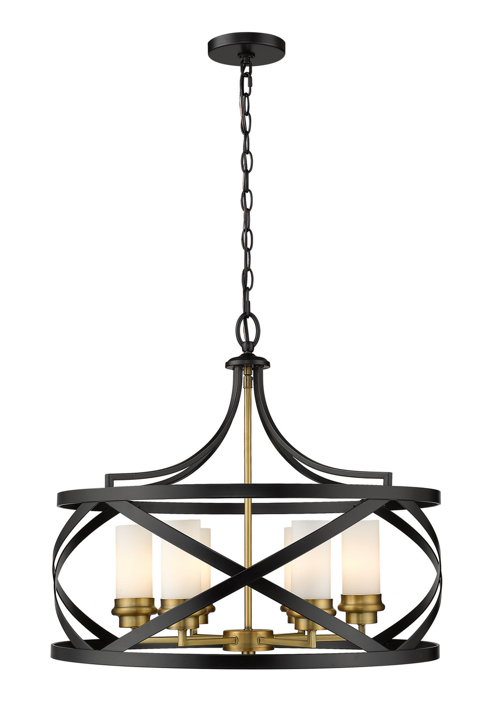 Z-Lite Canada - Six Light Chandelier - Malcalester - Matte Black / Olde Brass- Union Lighting Luminaires Decor