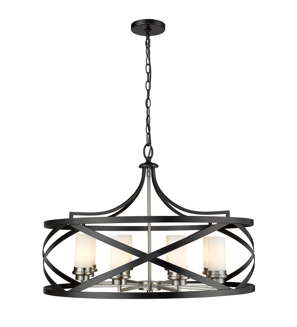 Z-Lite Canada - Eight Light Chandelier - Malcalester - Matte Black / Brushed Nickel- Union Lighting Luminaires Decor