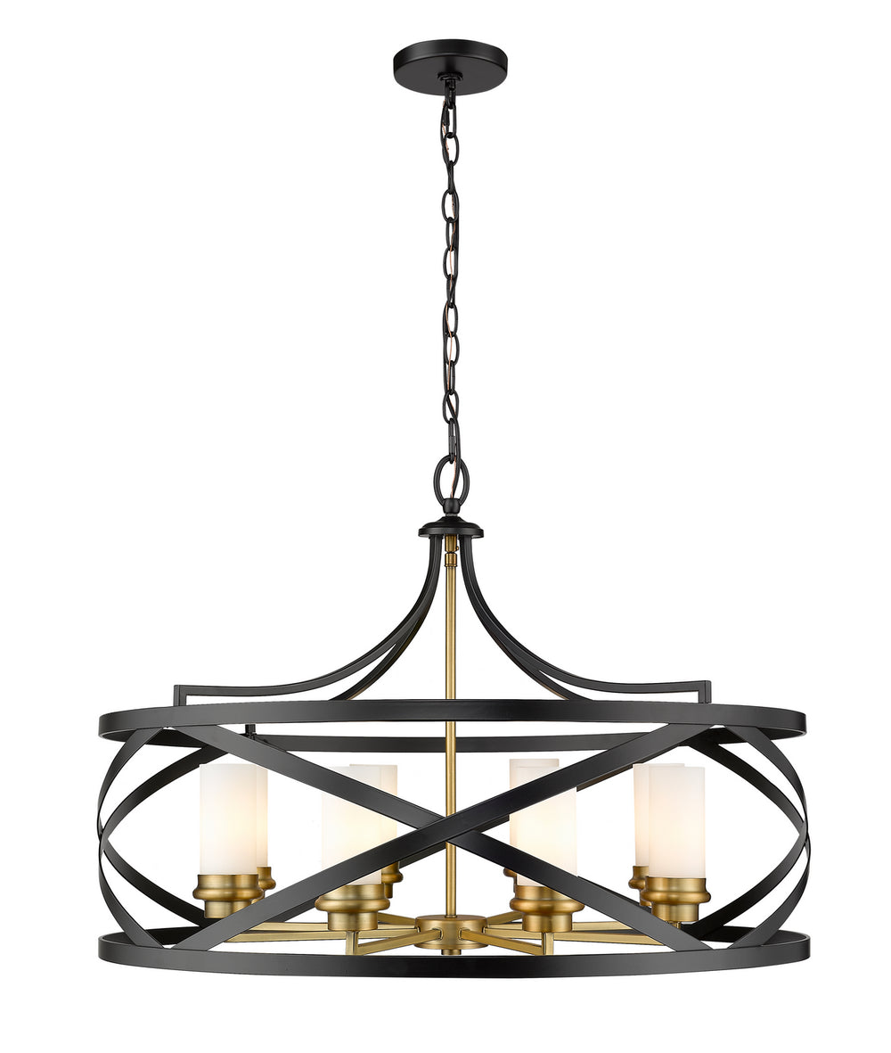 Z-Lite Canada - Eight Light Chandelier - Malcalester - Matte Black / Olde Brass- Union Lighting Luminaires Decor