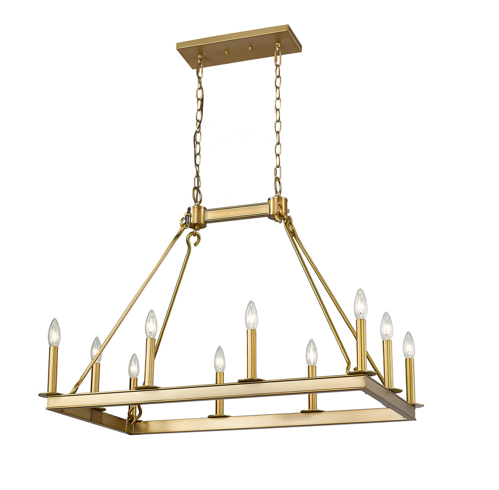 Z-Lite Canada - Ten Light Linear Chandelier - Barclay - Olde Brass- Union Lighting Luminaires Decor