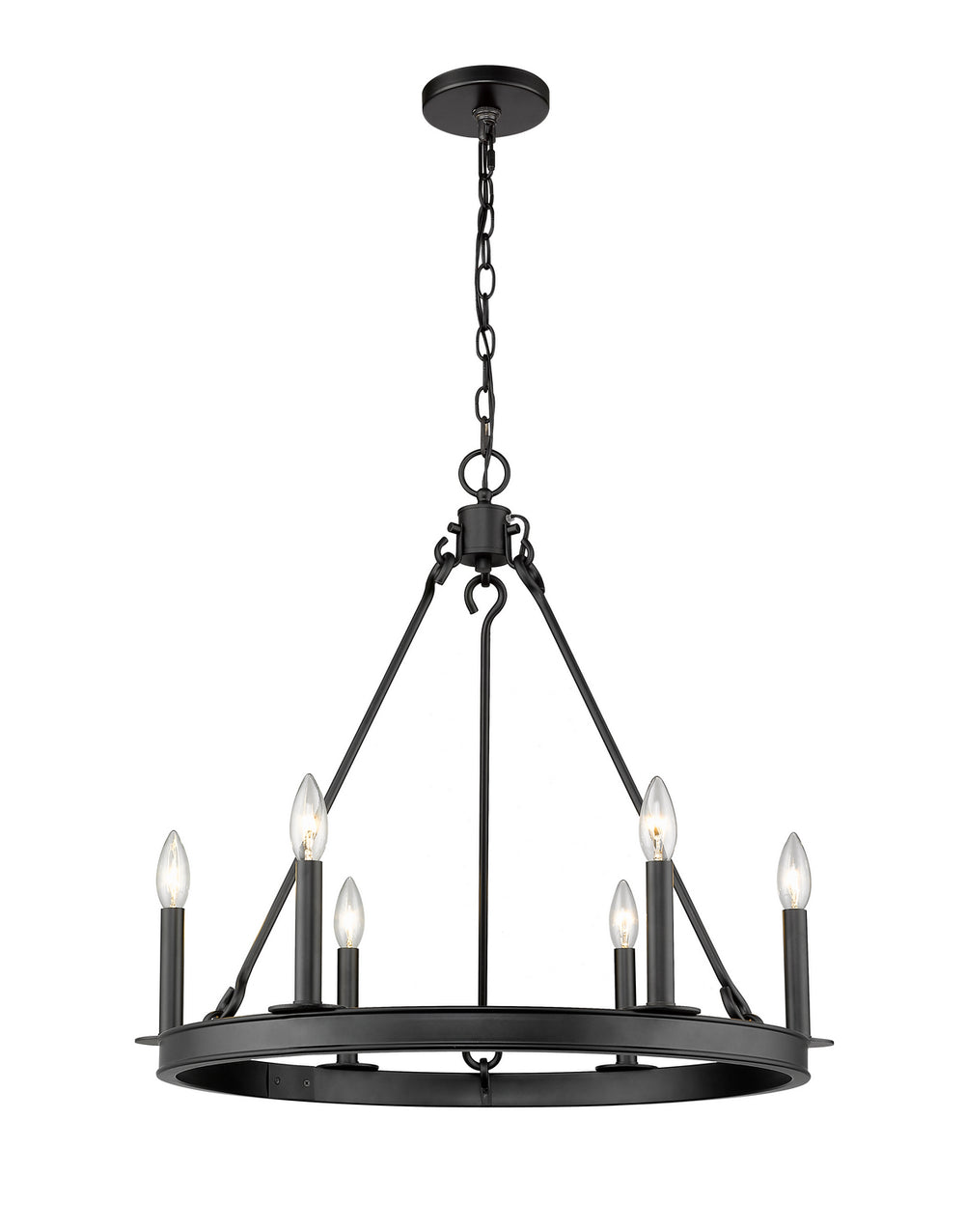 Z-Lite Canada - Six Light Chandelier - Barclay - Matte Black- Union Lighting Luminaires Decor