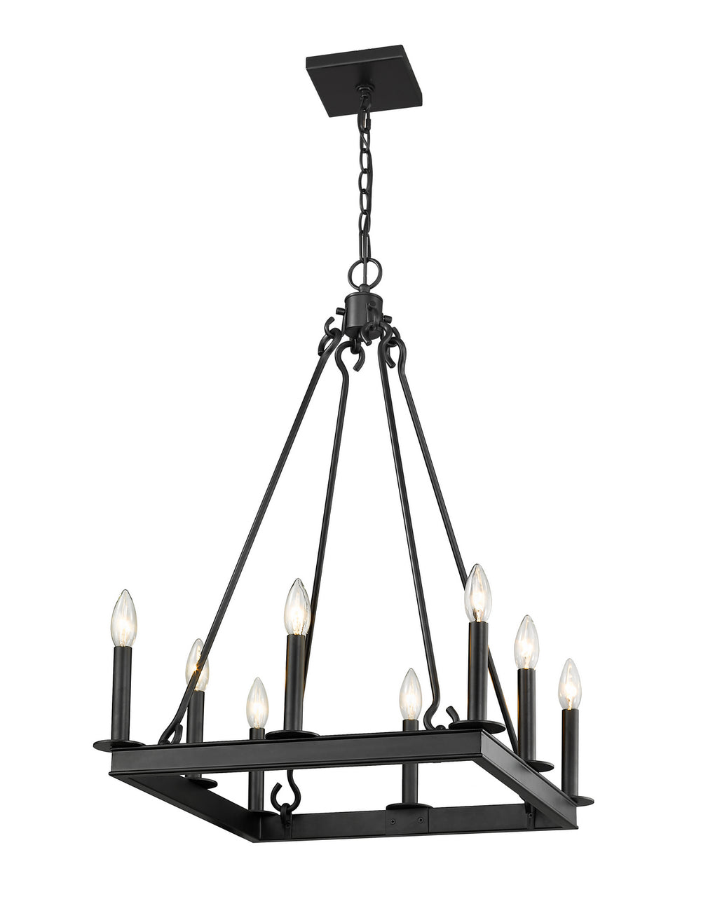 Z-Lite Canada - Eight Light Chandelier - Barclay - Matte Black- Union Lighting Luminaires Decor
