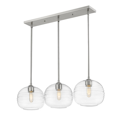 Z-Lite Canada - Three Light Linear Chandelier - Harmony - Brushed Nickel- Union Lighting Luminaires Decor