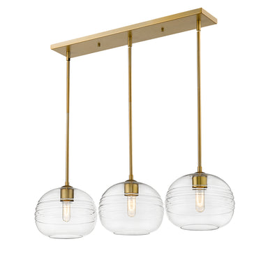 Z-Lite Canada - Three Light Linear Chandelier - Harmony - Olde Brass- Union Lighting Luminaires Decor