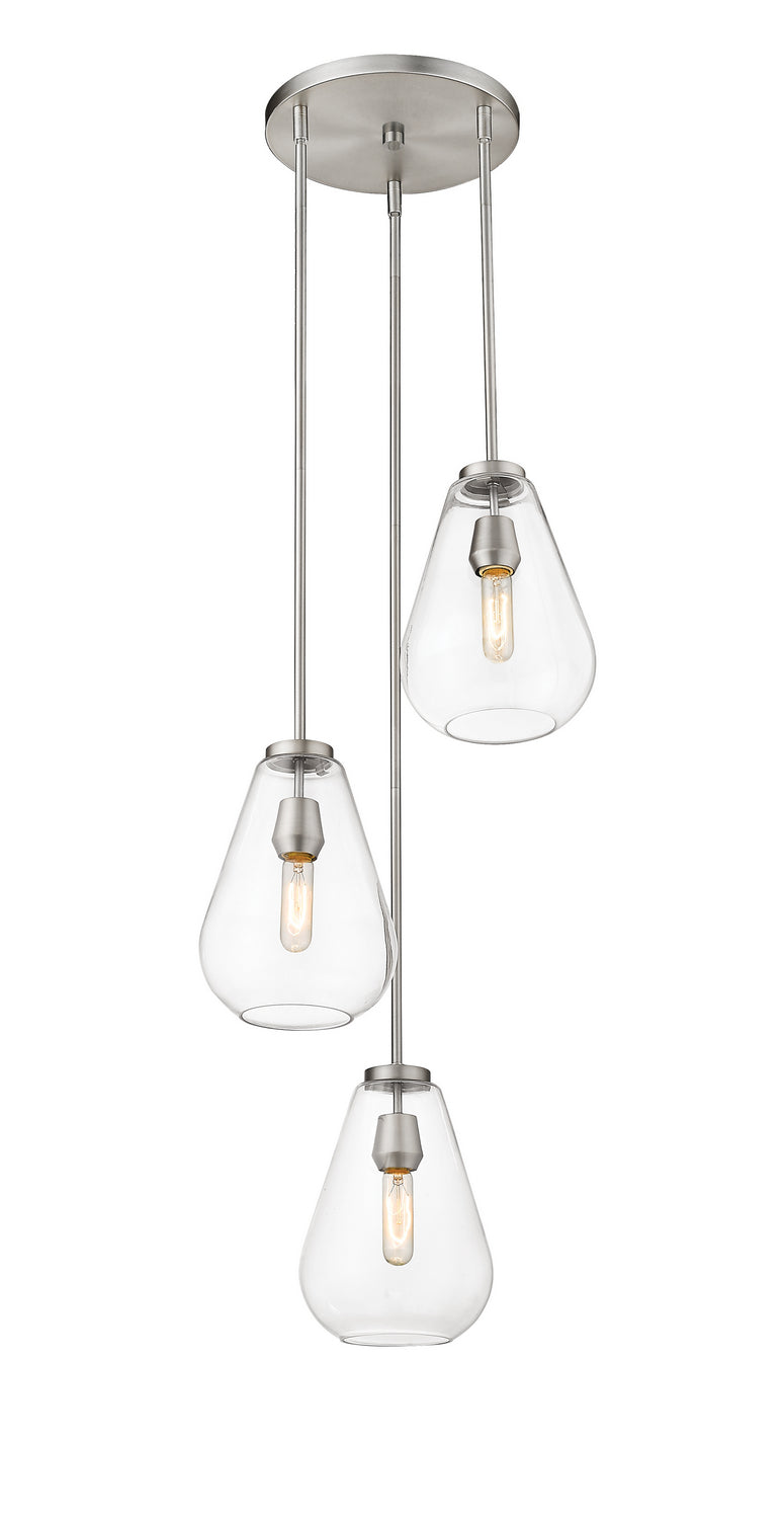 Z-Lite Canada - Three Light Chandelier - Ayra - Brushed Nickel- Union Lighting Luminaires Decor