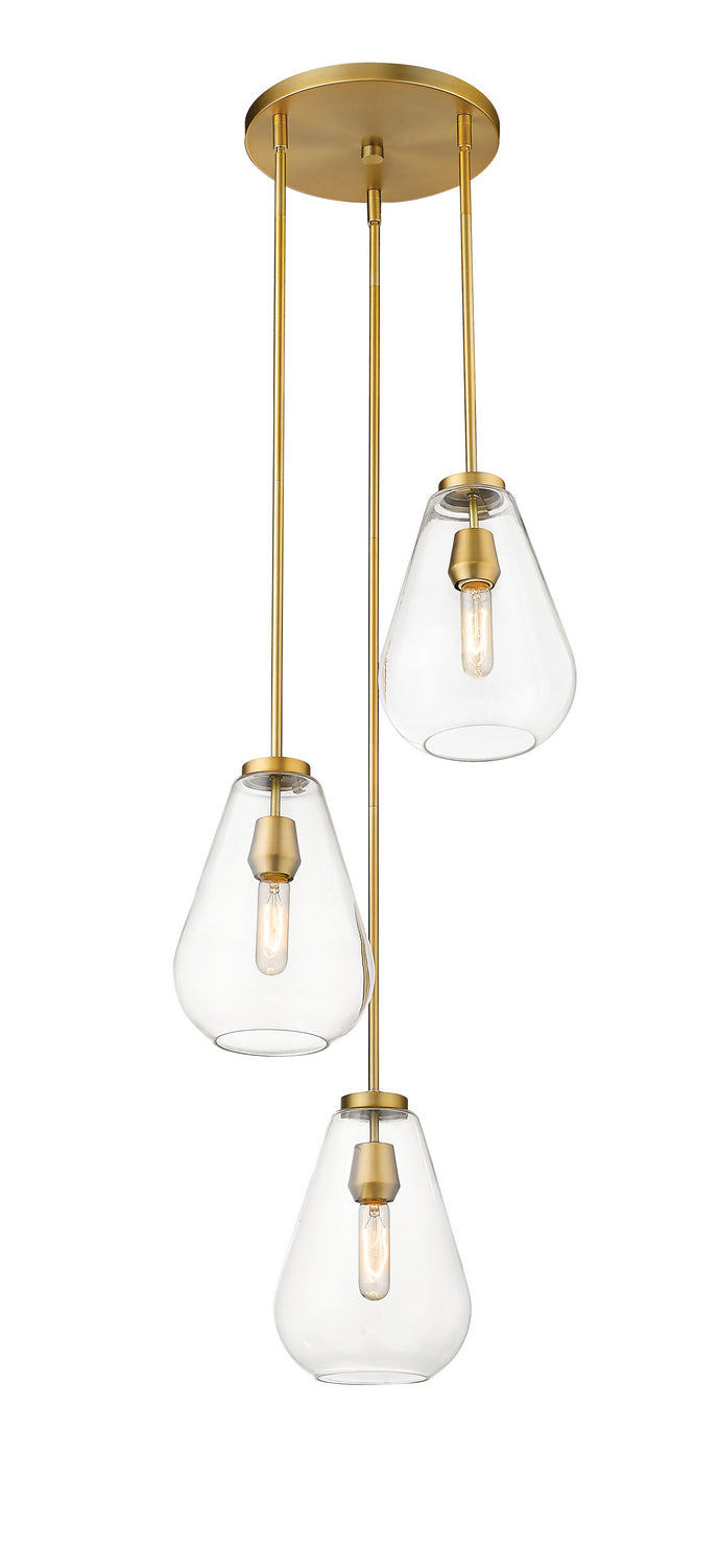 Z-Lite Canada - Three Light Chandelier - Ayra - Olde Brass- Union Lighting Luminaires Decor