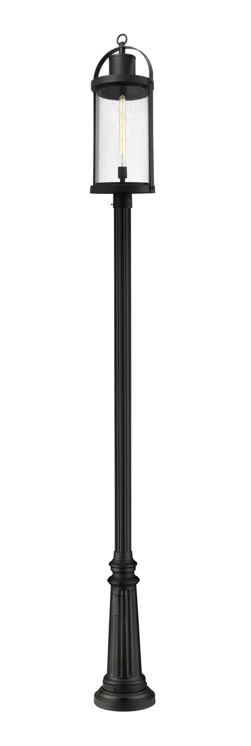 Z-Lite Canada - One Light Outdoor Post Mounted Fixture - Roundhouse - Black- Union Lighting Luminaires Decor
