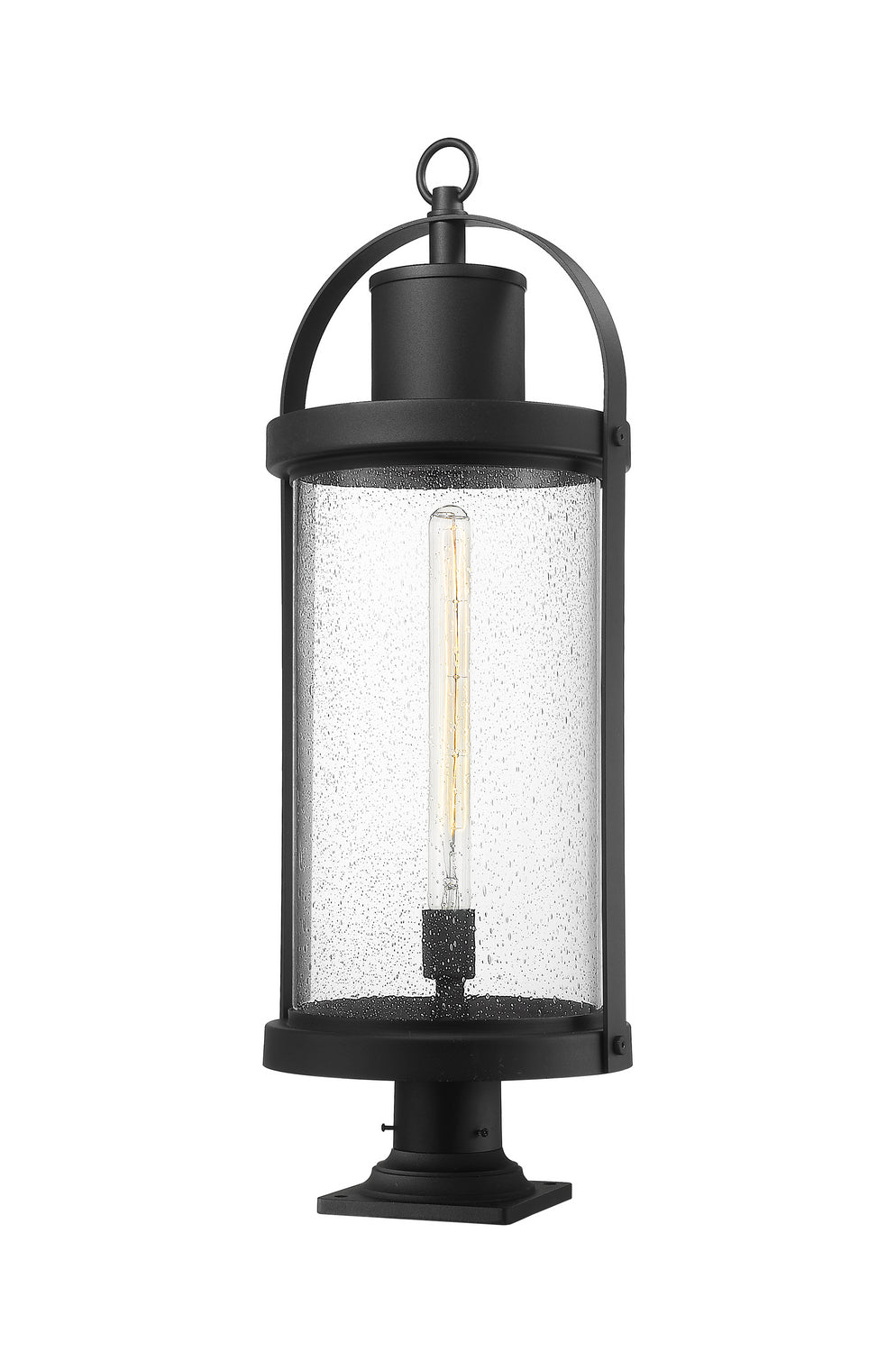 Z-Lite Canada - One Light Outdoor Pier Mounted Fixture - Roundhouse - Black- Union Lighting Luminaires Decor