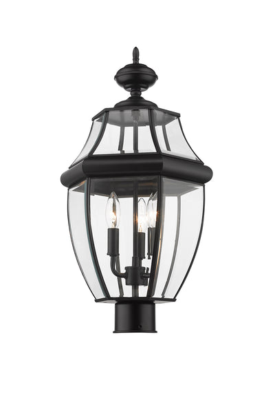 Z-Lite Canada - Three Light Outdoor Post Mount Fixture - Westover - Black- Union Lighting Luminaires Decor