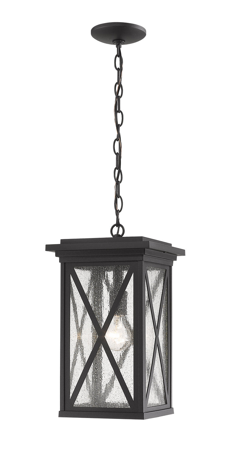 Z-Lite Canada - One Light Outdoor Chain Mount Ceiling Fixture - Brookside - Black- Union Lighting Luminaires Decor