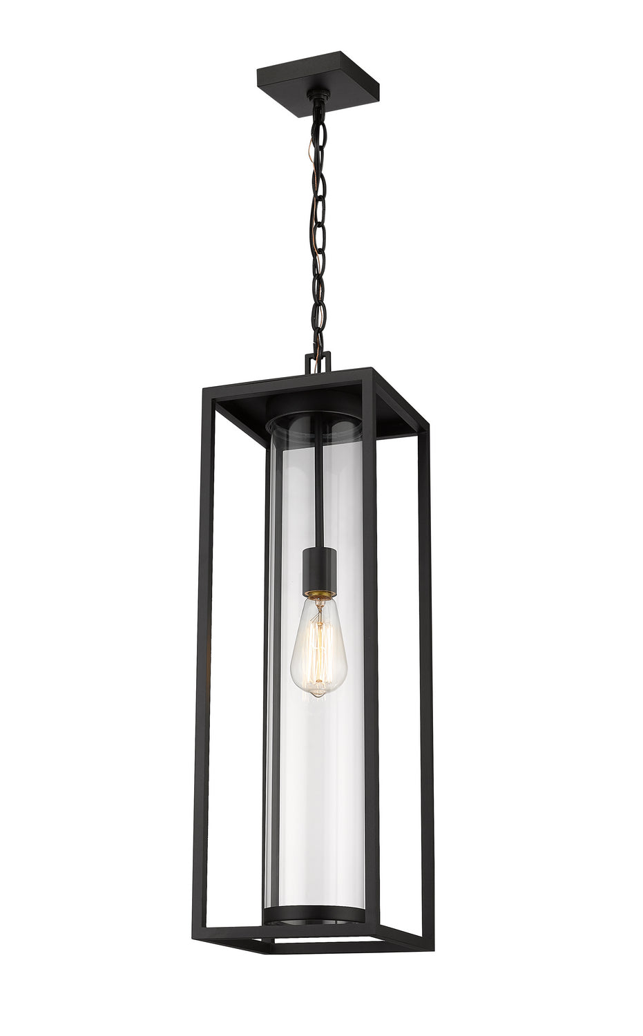 Z-Lite Canada - One Light Outdoor Chain Mount Ceiling Fixture - Dunbroch - Black- Union Lighting Luminaires Decor