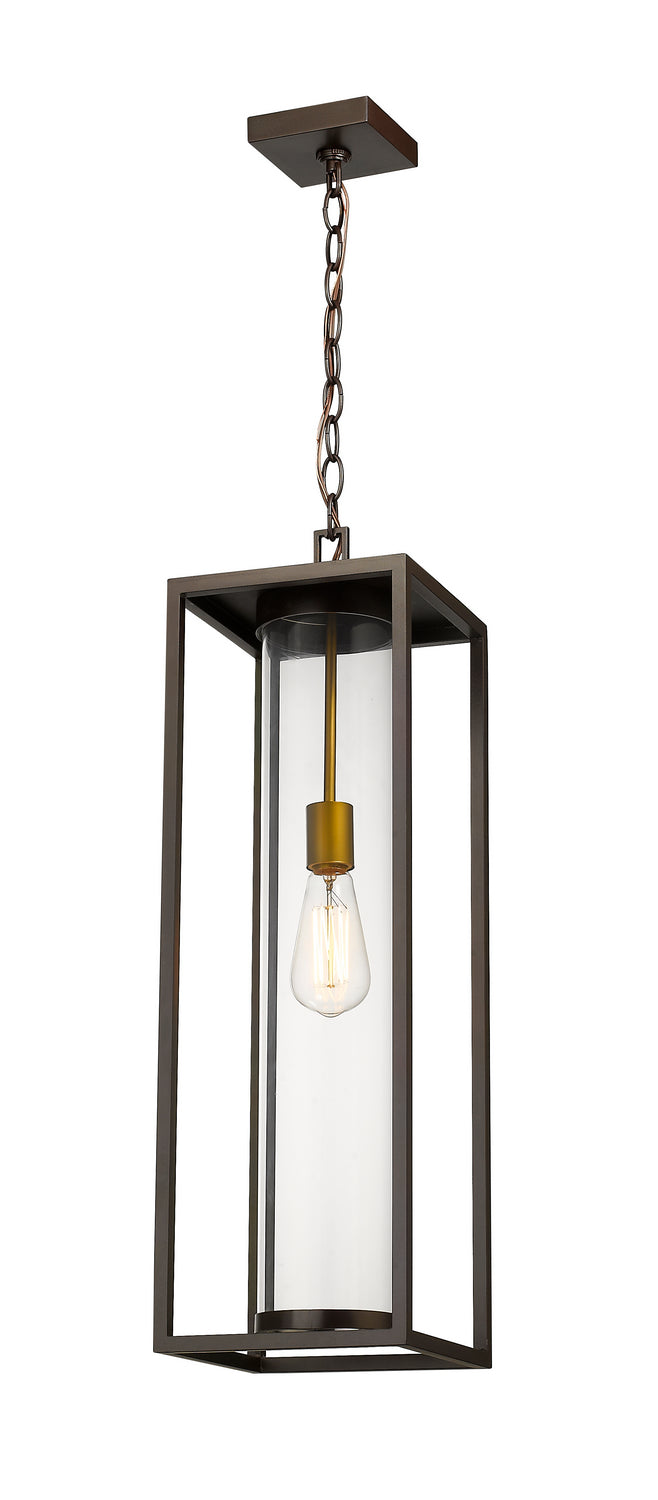 Z-Lite Canada - One Light Outdoor Chain Mount Ceiling Fixture - Dunbroch - Deep Bronze + Outdoor Brass- Union Lighting Luminaires Decor
