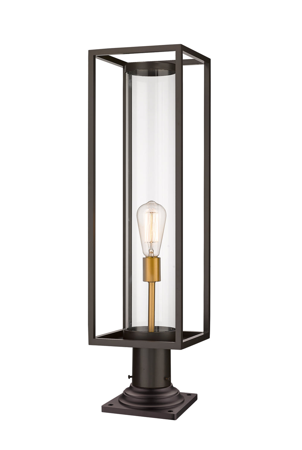 Z-Lite Canada - One Light Outdoor Pier Mounted Fixture - Dunbroch - Deep Bronze + Outdoor Brass- Union Lighting Luminaires Decor