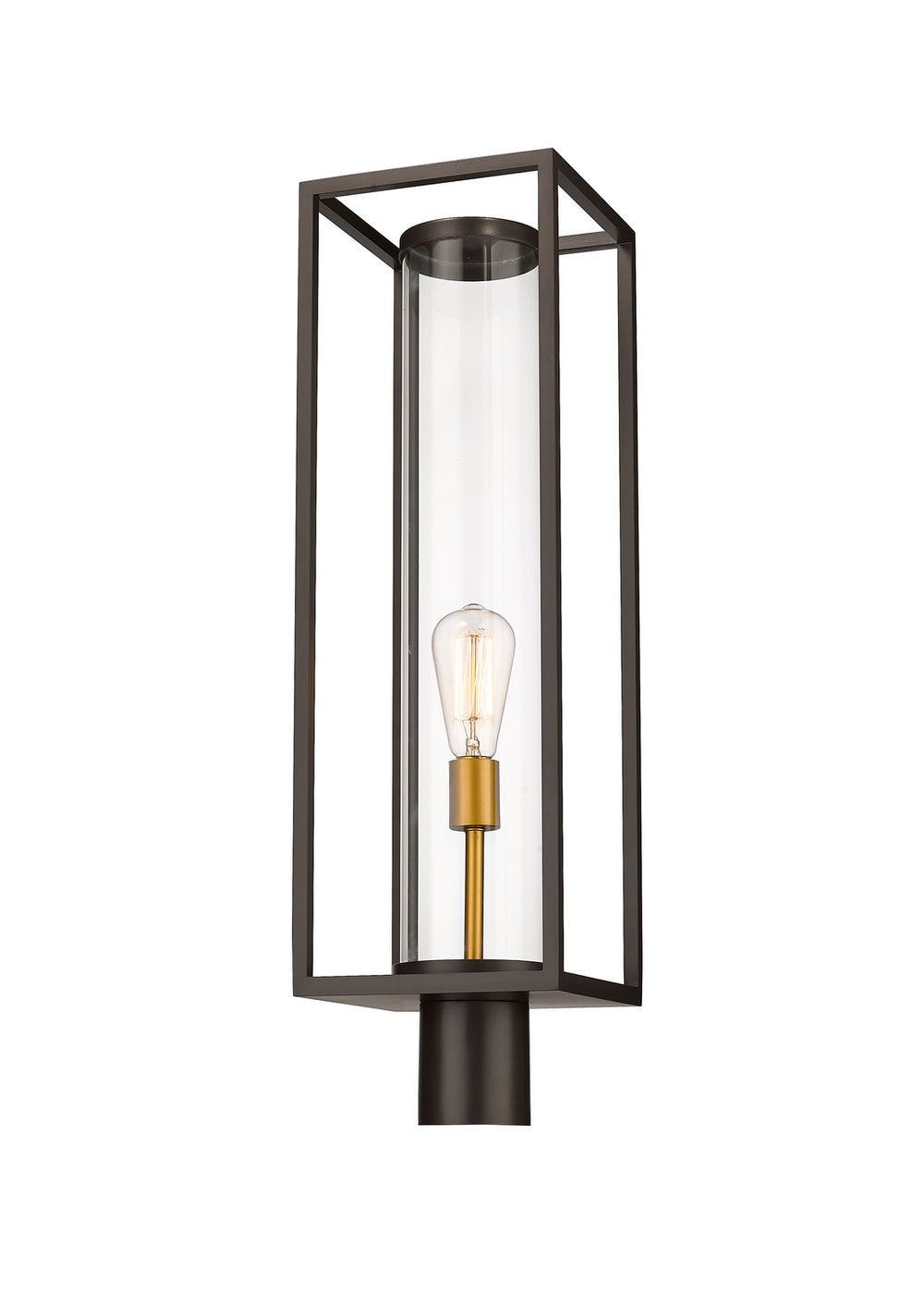 Z-Lite Canada - One Light Outdoor Post Mount Fixture - Dunbroch - Deep Bronze + Outdoor Brass- Union Lighting Luminaires Decor