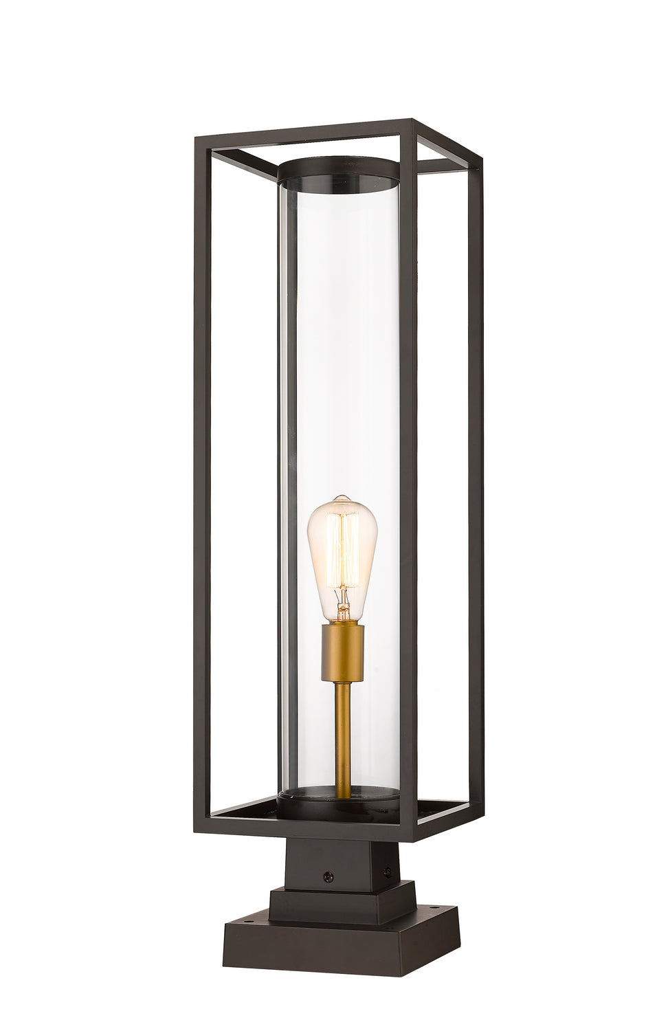 Z-Lite Canada - One Light Outdoor Pier Mounted Fixture - Dunbroch - Deep Bronze + Outdoor Brass- Union Lighting Luminaires Decor