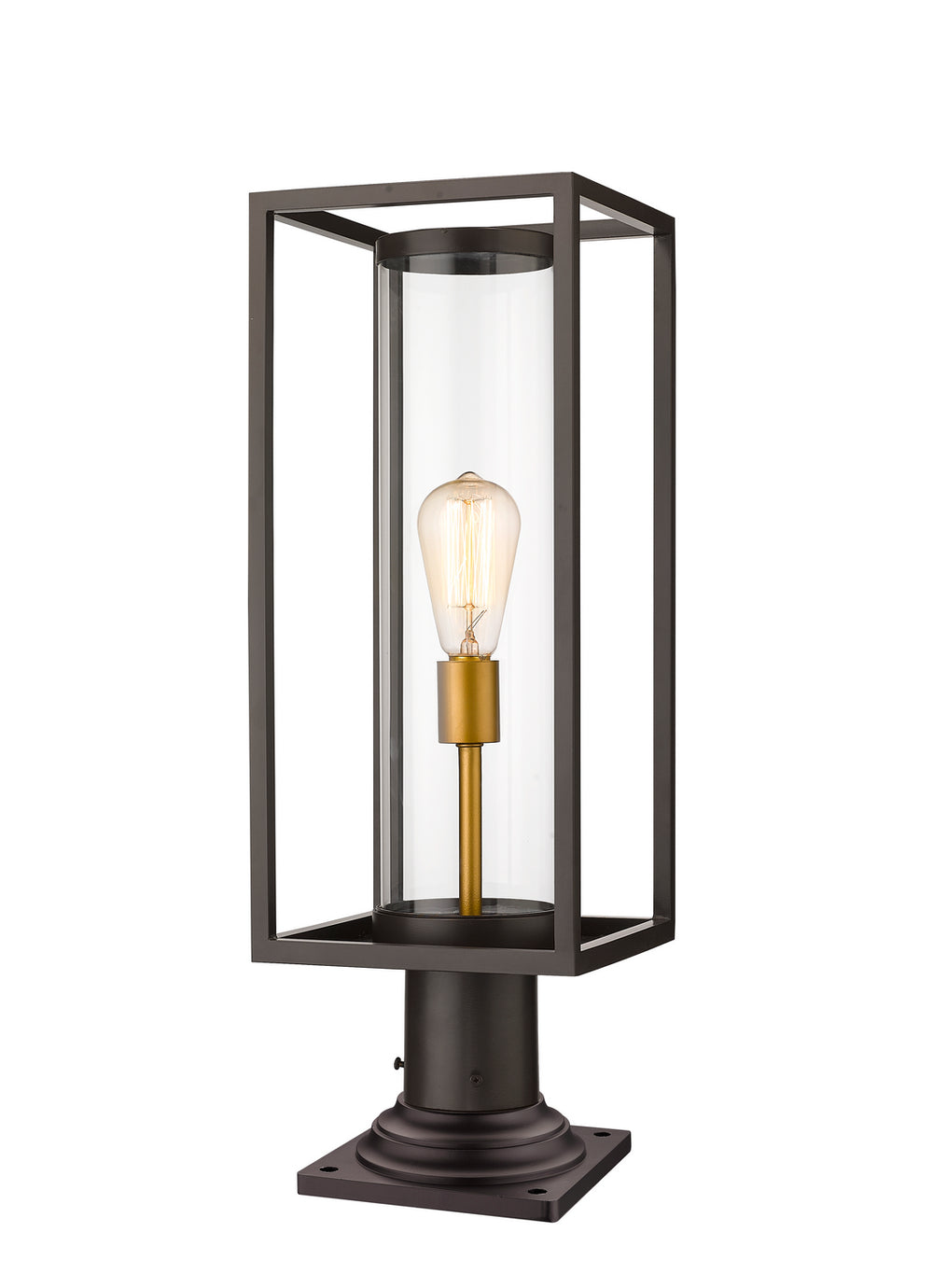 Z-Lite Canada - One Light Outdoor Pier Mounted Fixture - Dunbroch - Deep Bronze + Outdoor Brass- Union Lighting Luminaires Decor