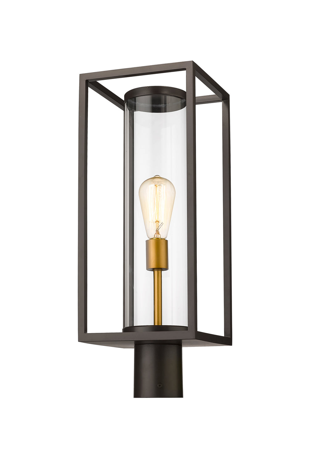 Z-Lite Canada - One Light Outdoor Post Mount Fixture - Dunbroch - Deep Bronze + Outdoor Brass- Union Lighting Luminaires Decor