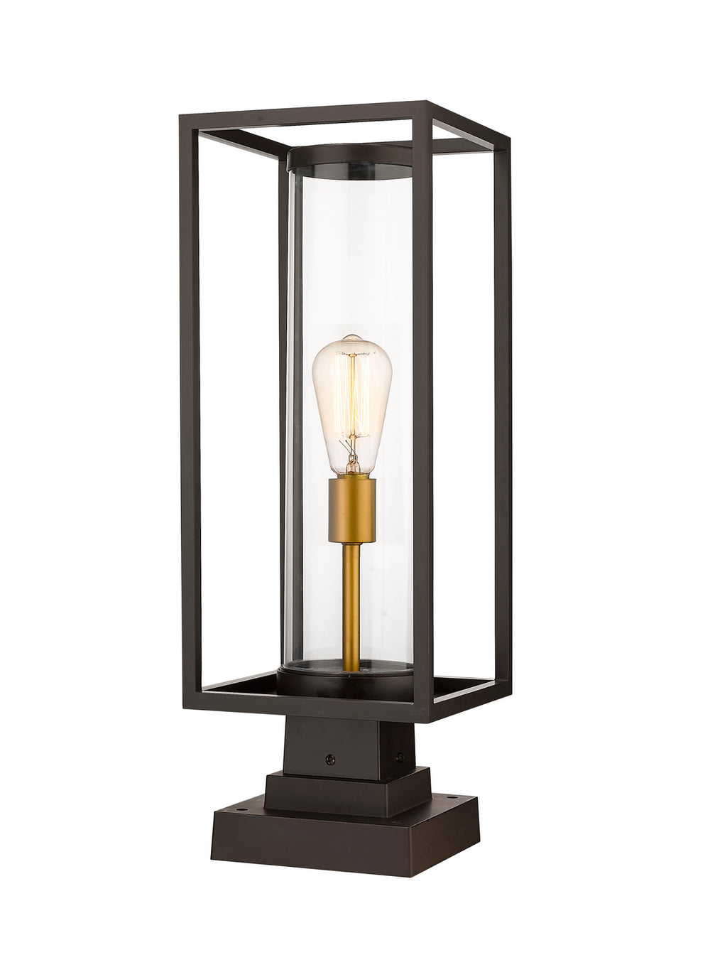Z-Lite Canada - One Light Outdoor Pier Mounted Fixture - Dunbroch - Deep Bronze + Outdoor Brass- Union Lighting Luminaires Decor