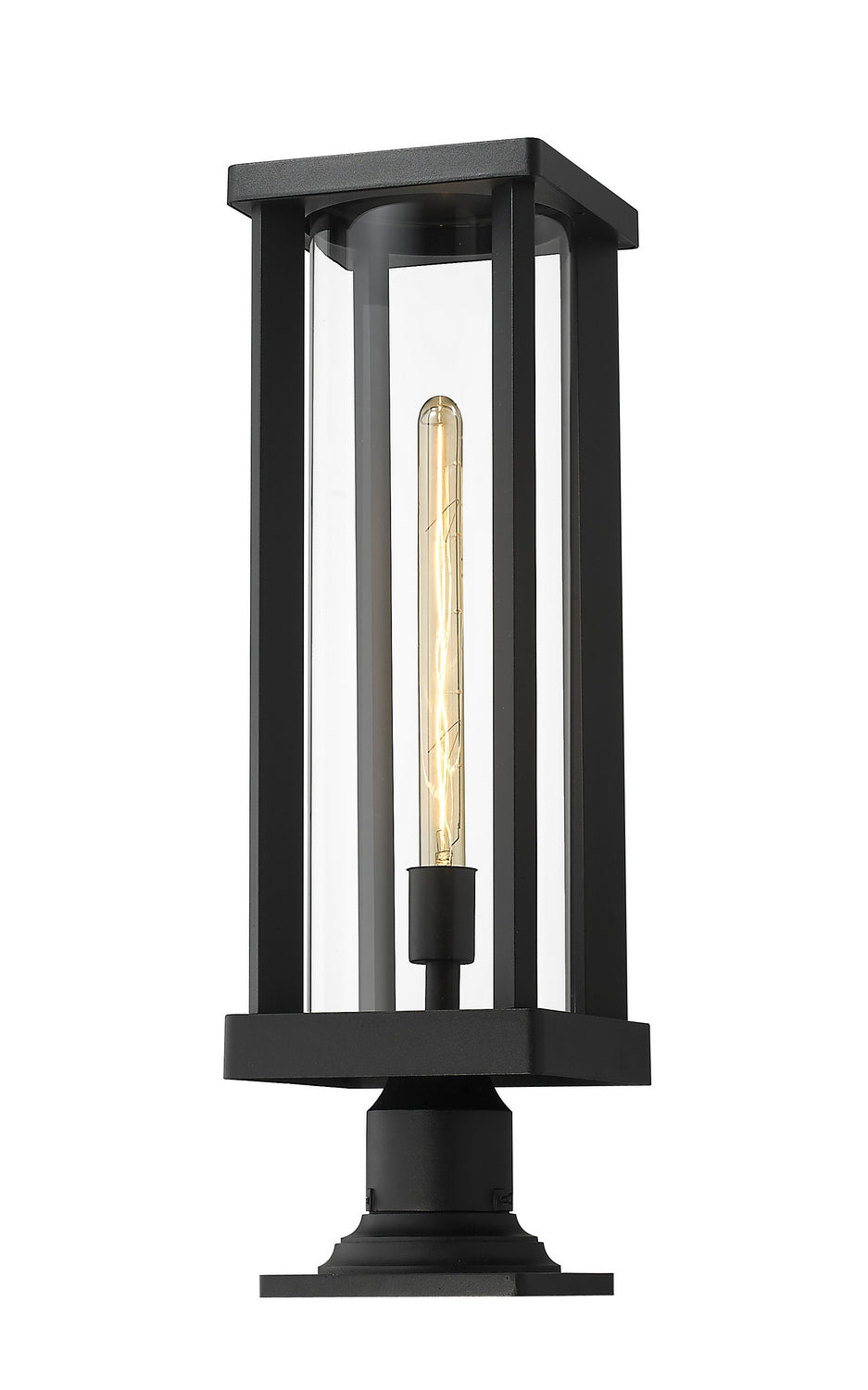 Z-Lite Canada - One Light Outdoor Pier Mounted Fixture - Glenwood - Black- Union Lighting Luminaires Decor