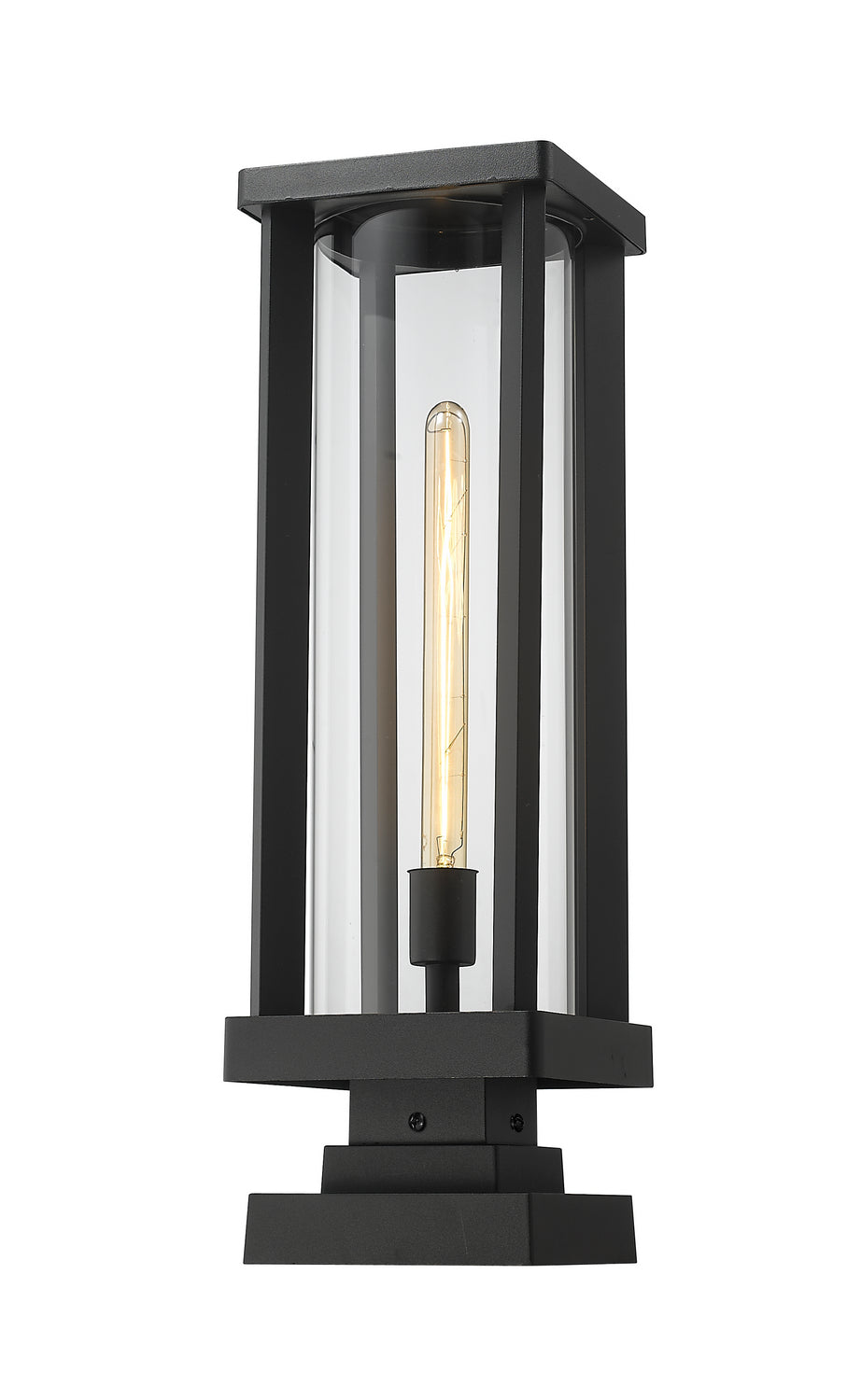 Z-Lite Canada - One Light Outdoor Pier Mounted Fixture - Glenwood - Black- Union Lighting Luminaires Decor