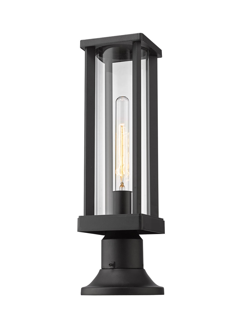 Z-Lite Canada - One Light Outdoor Pier Mounted Fixture - Glenwood - Black- Union Lighting Luminaires Decor