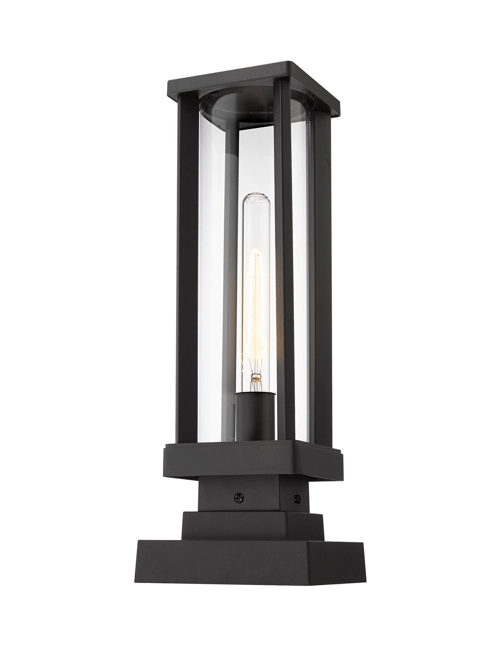 Z-Lite Canada - One Light Outdoor Pier Mounted Fixture - Glenwood - Black- Union Lighting Luminaires Decor