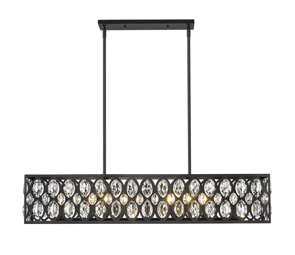 Z-Lite Canada - Seven Light Linear Chandelier - Dealey - Matte Black- Union Lighting Luminaires Decor