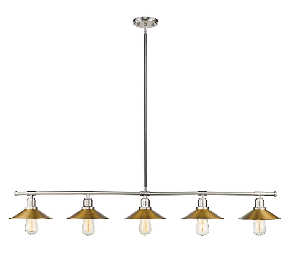 Z-Lite Canada - Five Light Linear Chandelier - Casa - Brushed Nickel- Union Lighting Luminaires Decor