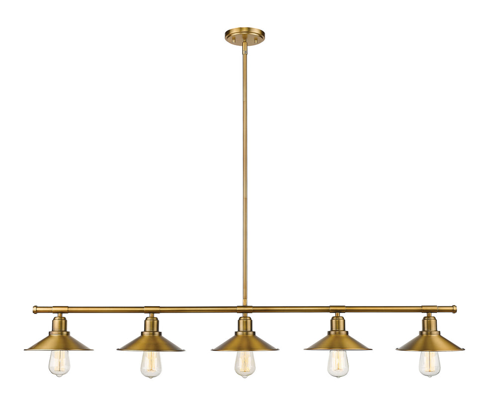 Z-Lite Canada - Five Light Linear Chandelier - Casa - Foundry Brass- Union Lighting Luminaires Decor