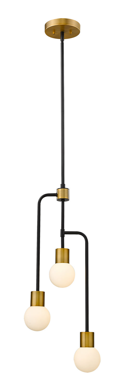 Z-Lite Canada - Three Light Chandelier - Neutra - Matte Black / Foundry Brass- Union Lighting Luminaires Decor